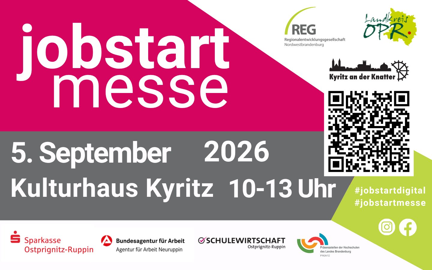 Werbebanner jobstartmesse am 05.09.2026 in Kyritz